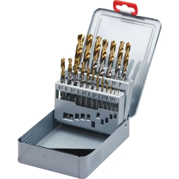 Image of HSS 1.00-10.00MM X 0.5MM Straight Shank Jobber Drill Sets - TiN Tipped - 19 Piece