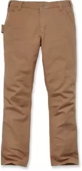 Image of Carhartt Straight Fit Stretch Duck Pants, brown, Size 32, brown, Size 32