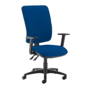 Image of Dams MTO Senza Extra High Back Operator Chair with Adjustable Arms - Ocean Blue