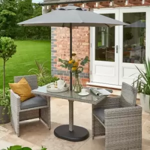 Image of Wensum 2 Seater Bistro Set with Parasol Dark Grey