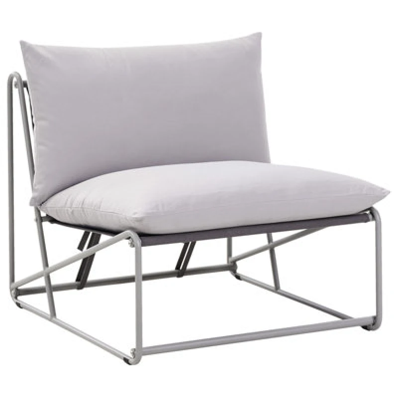 Image of Beliani Garden Chair With Cushion Pico Metal Grey