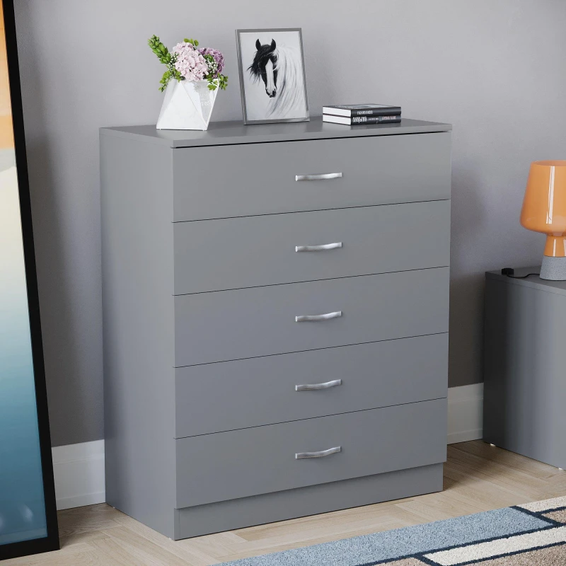 Image of Lassic Vida Designs Riano 5 Drawer Chest Grey unisex 5 Drawers