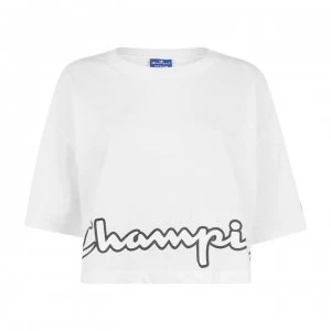 Image of Champion Large Logo Crop T Shirt - WHT WW001