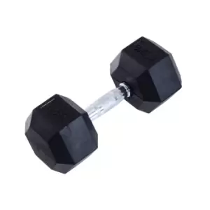Image of HOMCOM Rubber Hexagonal Dumbbell,1 pc x 17.5 kg