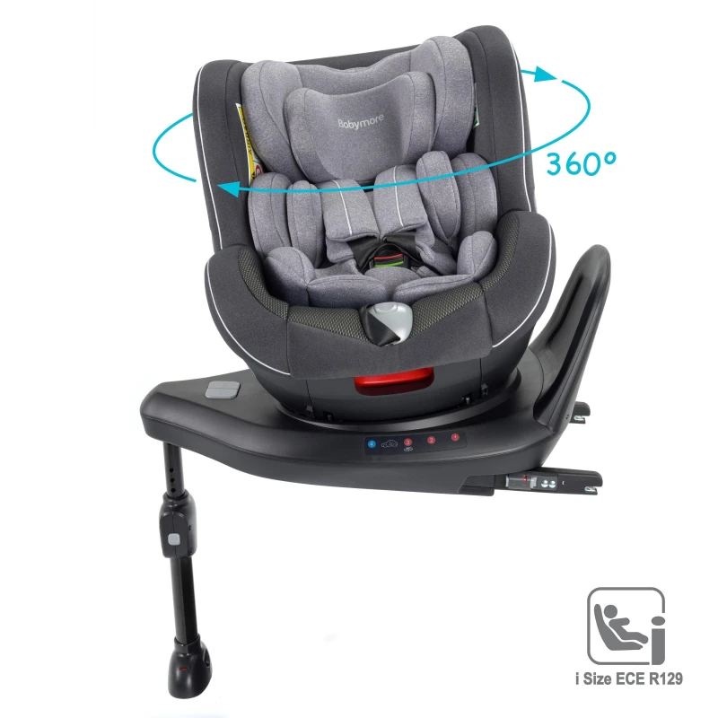 Image of Babymore Kola 360 Rotating i-Size 40-105cm Car Seat Grey unisex 65x46x58