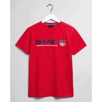Image of Gant Retro Shield T Shirt - Bright Red 620
