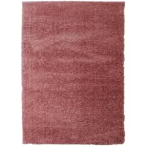 Image of Modern Very Soft Velvet Shaggy Pink Rug Deep Pile Home Carpet in 120x170cm (4'x5'6'')