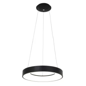 Image of Ring Sled Cylindrical Pendant Ceiling Light Black Matt