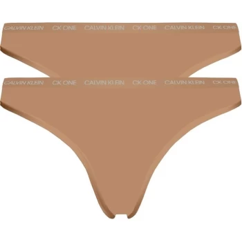 Image of Calvin Klein 2 Pack CK One Cotton Thong - W5K Bronzed