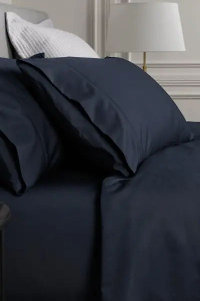 Image of Sheridan 1000 Thread Count Cotton Sateen Flat Sheet Dark Navy
