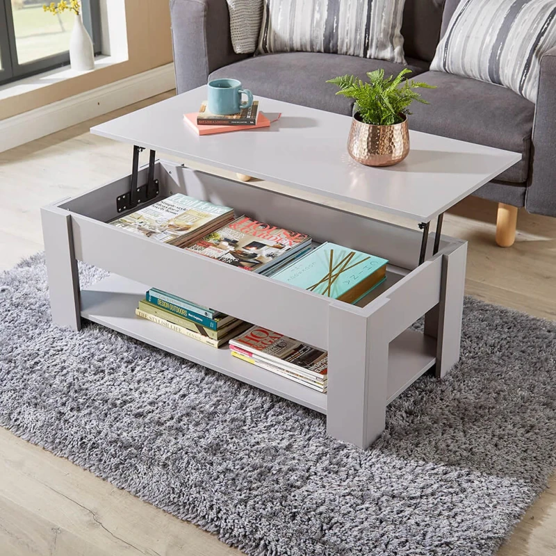 Image of Home Source Orlando Lift Up Storage Coffee Table Grey