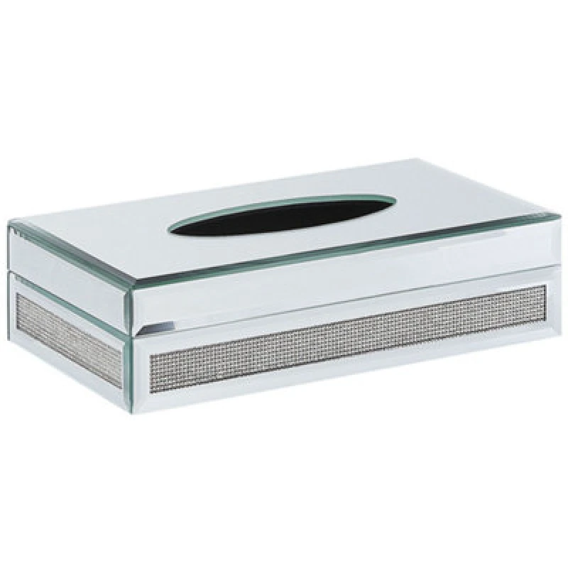 Image of Beliani Tissue Box Charly Glass Silver
