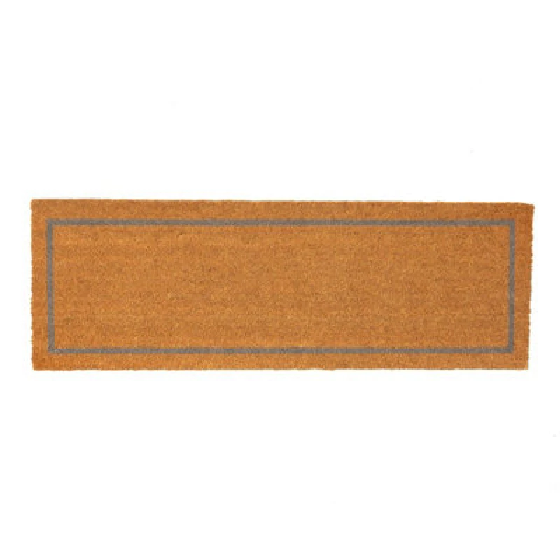 Image of Nicola Spring Coir Double Door Mat 120 x 40cm Grey Inset Brown unisex