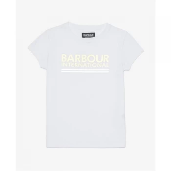 Image of Barbour International Junior Girls Distance T Shirt - White WH11