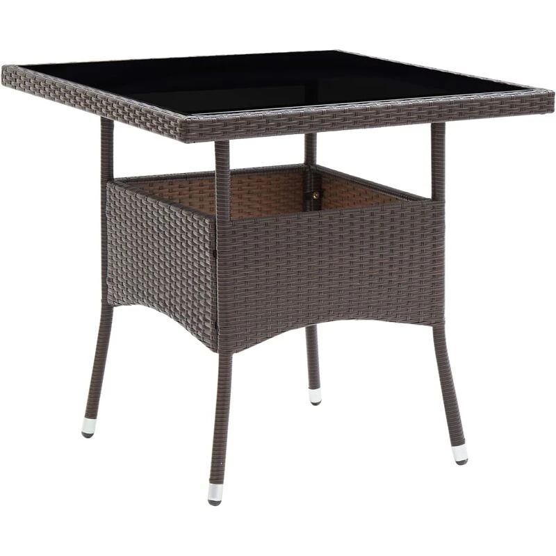 Image of VIDAXL Garden Dining Table Brown Poly Rattan Vidaxl 8720286089293