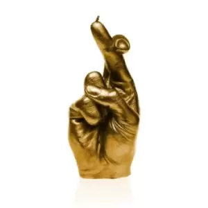 Image of Hand CRS Fingers Crossed Candle &ndash; Gold