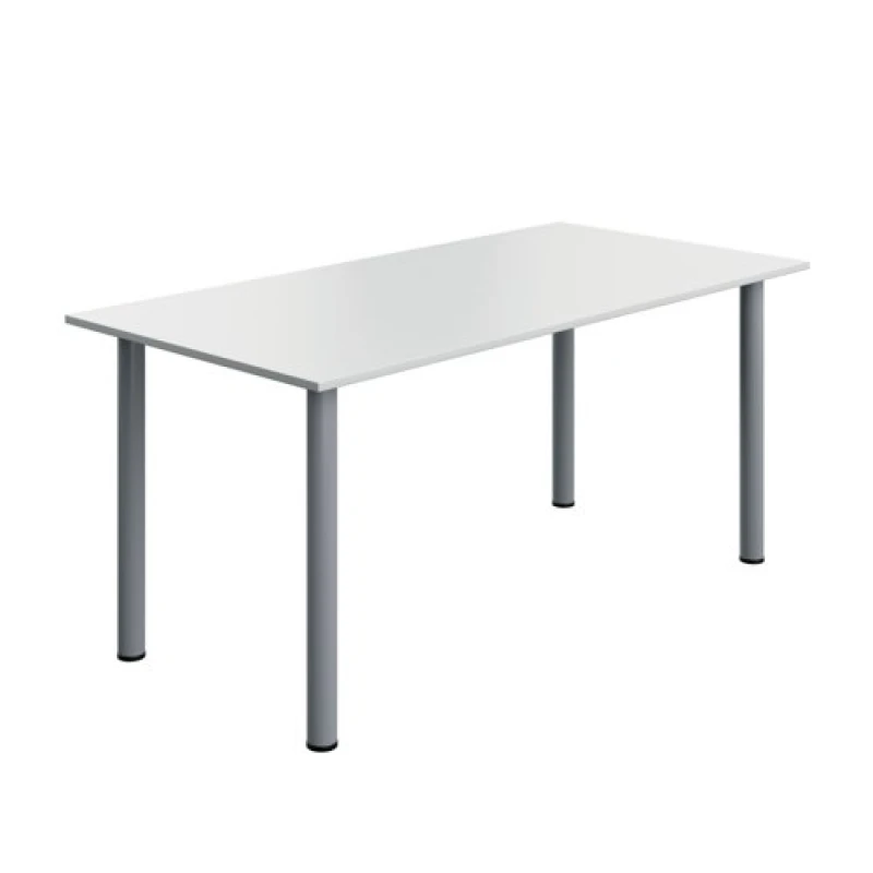 Image of Serrion Pole Leg Rectangular Table 1600x800x730mm White/Silver KF800283