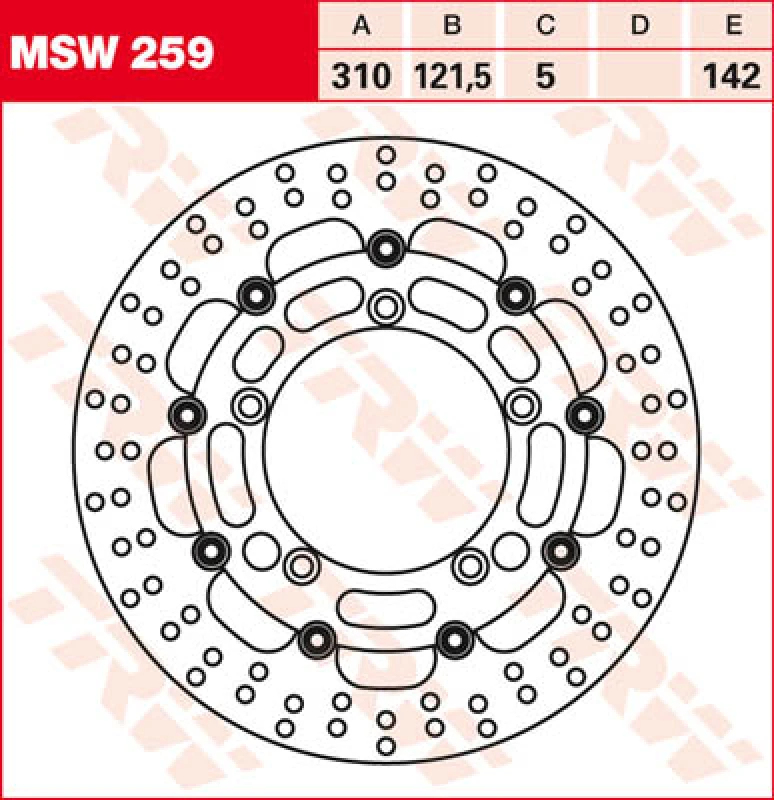 Image of TRW MSW259 Brake disc floating brake disc, Steel Steel Brake Disc (82)
