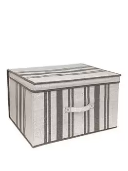 Image of Linen Stripe Jumbo Storage Chest