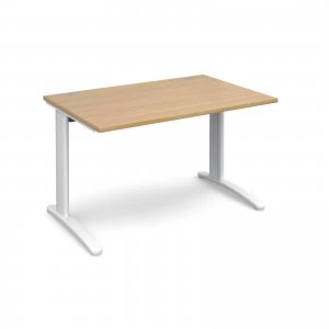 Image of TR10 Straight Desk 1200mm x 800mm - White Frame Oak Top