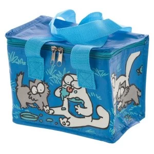 Image of Woven Cool Bag Lunch Box - Blue Simons Cat and Kitten