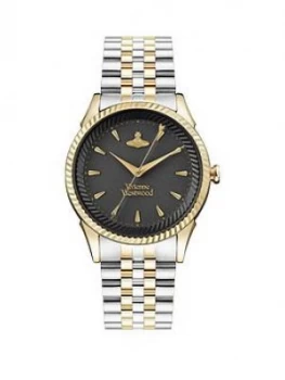 Image of Vivienne Westwood Vivienne Westwood Seymour Bi Colour Black Dial Bracelet Watch