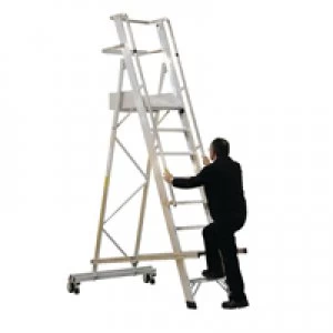 Image of Slingsby Aluminium 10 Tread Folding Mobile Step Ladder 316026