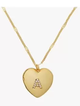 Image of Kate Spade New York A Heart Locket - Clear/Gold