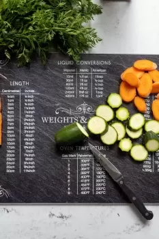 Image of Premium Slate Effect Work Surface Protector, Weights & Measure, 40x30cm
