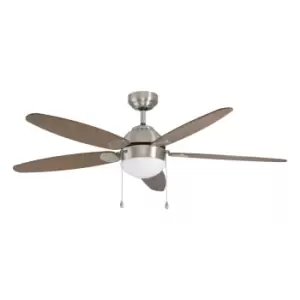 Image of Eglo Traditional Ceiling Fan In Satin Nickel