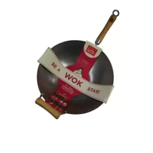 Image of School of Wok by Dexam 14"/36cm Uncoated Carbon Steel Wok
