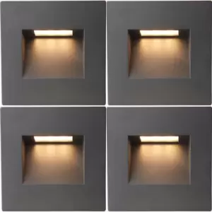 Image of Loops - 4 pack Square Outdoor Pathway Guide Light - 1.5W Indirect cct LED - Black Pc