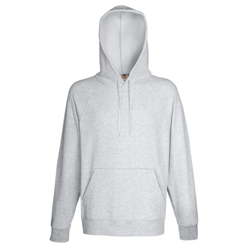 Image of Fruit Of The Loom Fruit of the Loom Men Lightweight Hooded Sweatshirt Hoodie (240 GSM) in Grey Size: Small Grey S Male 5054171167975
