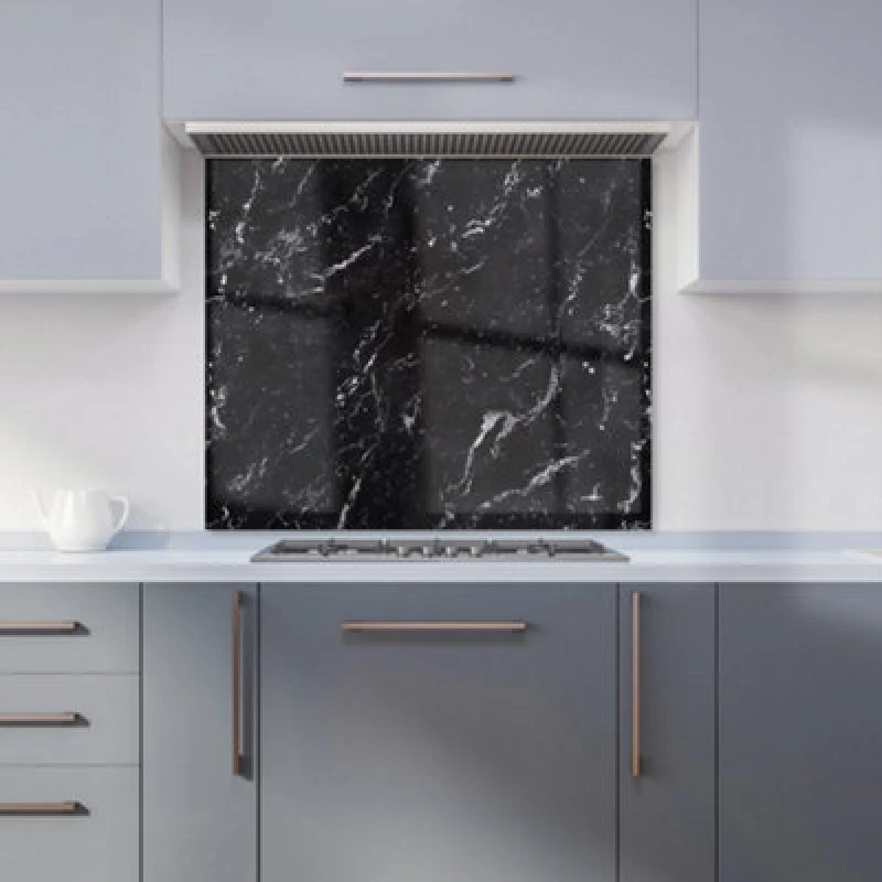 Image of Warren Reed Designer Polished Black Quartz Effect Kitchen Splashback