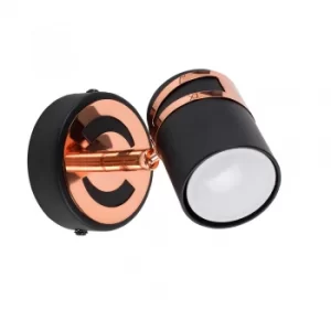 Image of Garcia Single Ceiling Light in Black and Copper
