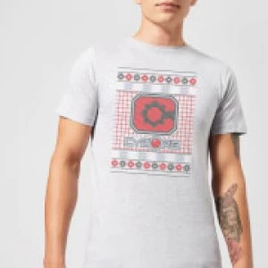 Image of DC Cyborg Knit Mens Christmas T-Shirt - Grey - M