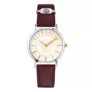 Image of Versace VEK400221 Womens La Medusa Burgundy Strap Wristwatch
