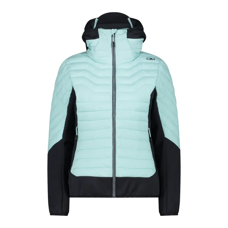 Image of Hybrid puffer jacket with fixed hood For Her CMP Bleu Female L