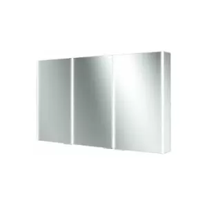 Image of Xenon 120 Aluminium Triple Door Bathroom Cabinet with Vertical LED 700H x 1205mm W x 130mm D - HIB