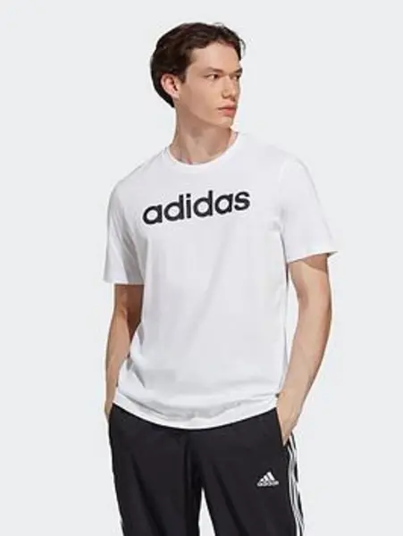 Image of adidas Essentials Single Jersey Linear Embroidered Logo T-Shirt Mens - Size 4XL