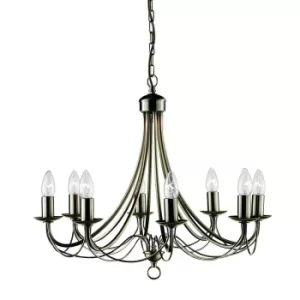 Image of Maypole 8 Light Chandelier Antique Brass Finish, E14