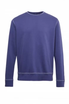 Image of Mens French Connection Triple Stitch Fleece Sweat Jumper Deep Blue