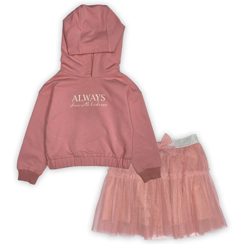Image of Miso Hood & Tutu Set Infants - Pink Pink 1 - 2 Years
