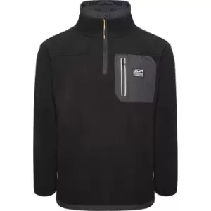 Image of JCB Trade Heavyweight 1/4 Zip Fleece in Black, Size Medium