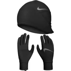 Image of Nike Dri-FIT Lightweight Fleece Hat and Glove Set - Black