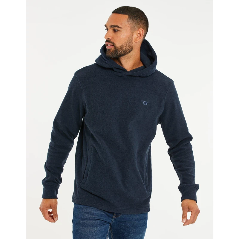 Image of Threadbare 'Ryan' Microfleece Overhead Hoodie Navy