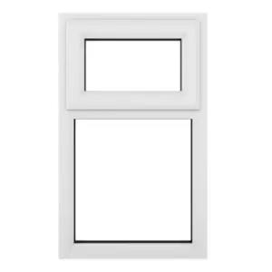 Image of Crystal uPVC Window A Rated Top Hung Opener over Fixed Light 610mm x 820mm Clear Glazing - White