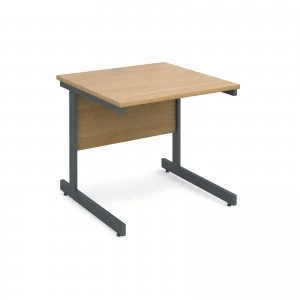 Image of Contract 25 Straight Desk 800mm x 800mm - Graphite Cantilever Frame o