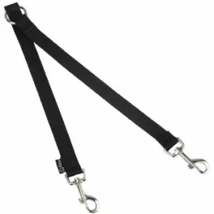 Image of Double Dog Pet Lead Leash Splitter Coupler with Clip for Collar Harness - Black - Bunty