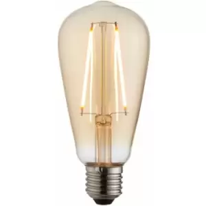 Image of VINTAGE PEAR LED Filament Light Bulb AMBER GLASS E27 Screw 2W Warm White Lamp